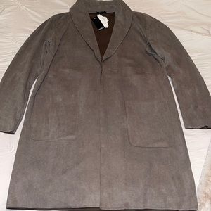 NWT faux leather long jacket